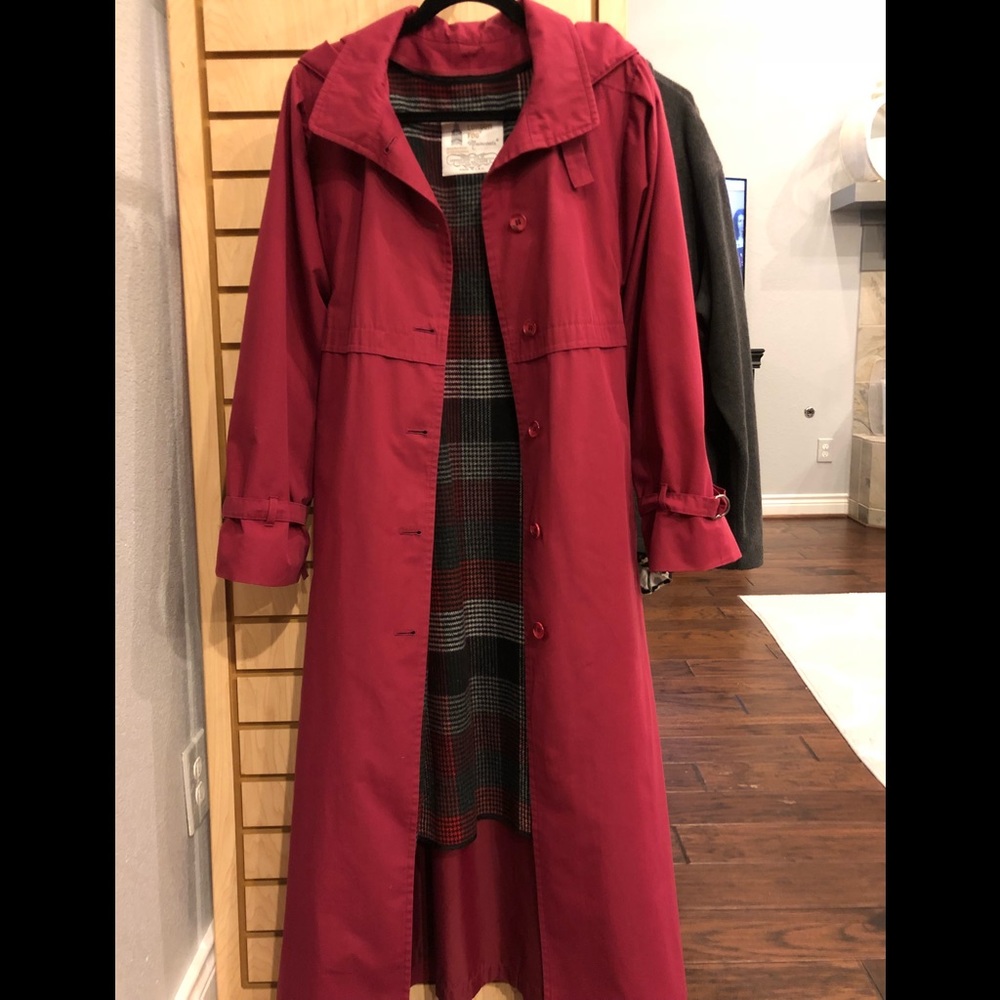 London Fog hooded coat, lined, size 14R